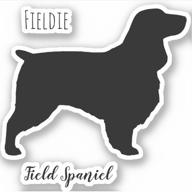 Field Spanel Hund Silhouette Fieldie Vinyl Sticker (Vorderseite)