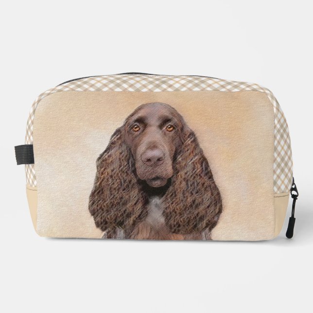 Field Spanel Malerei Roan Niedliche Original Dog A Waschbeutel (Vorderseite)