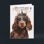 Field Spaniel Dog King Funny Birthday Karte<br><div class="desc">Der Königliche Geburtstag wünscht sich einen König und wird von seinem Feldspanelhund,  der in einer Krone phantastisch aussieht,  an den Mann in deinem Leben geschickt.</div>
