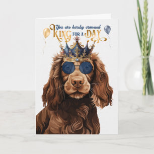 Field Spaniel Dog King Funny Birthday Karte