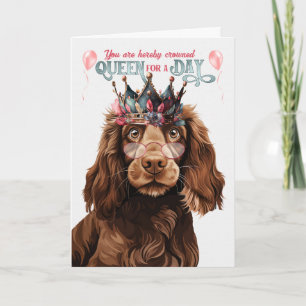 Field Spaniel Dog Queen Funny Birthday Karte