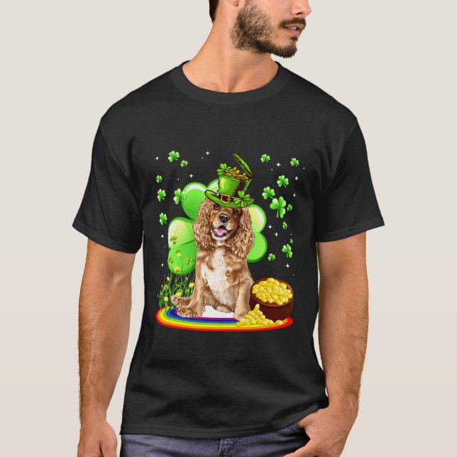 Field Spaniel Dog St Patricks Day T-Shirt (Vorderseite)