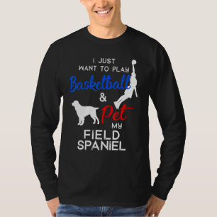 Field Spaniel Funny Basketball Dog Owner Xmas T-Shirt