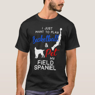 Field Spaniel Funny Basketball Dog Owner Xmas T-Shirt