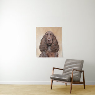 Field Spaniel Gemälde - Süße originelle Hundekunst Wandteppich
