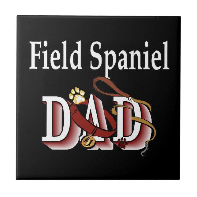 Field Spaniel Vater Fliese (Vorderseite)