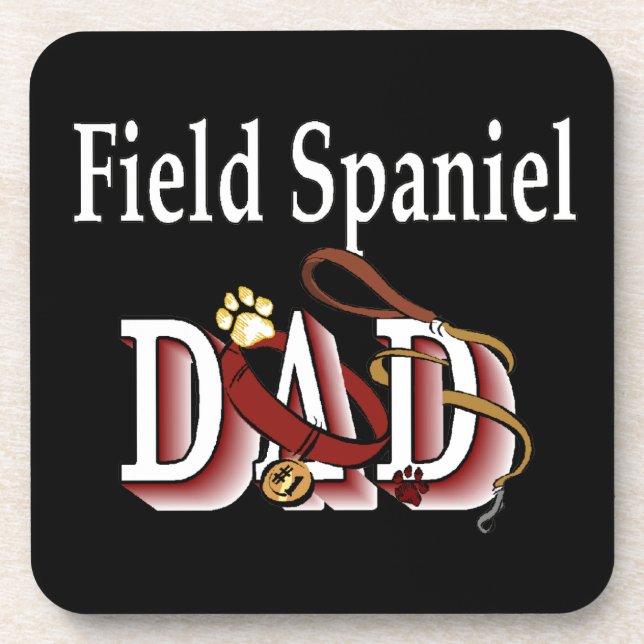 Field Spaniel Vater Untersetzer (Vorderseite)