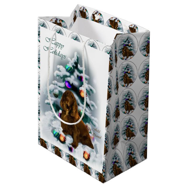 Field Spanische Weihnachten Mittlere Geschenktüte (Rückseite Schrägansicht)