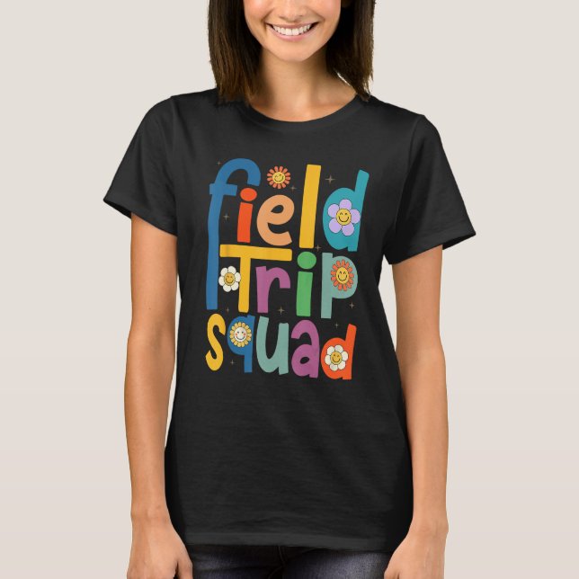 Field Trip Squad Groovy Retro Field Day 2023 Teach T-Shirt (Vorderseite)