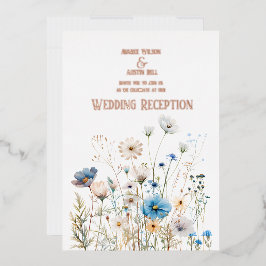 Field Wildblumen Rose Gold Foil Einladung