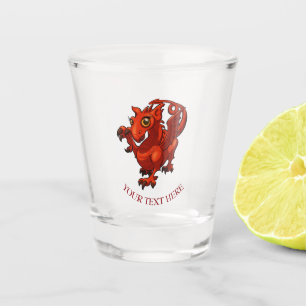 Fierce aber Niedlich Baby Welsh Red Dragon Cartoon Schnapsglas