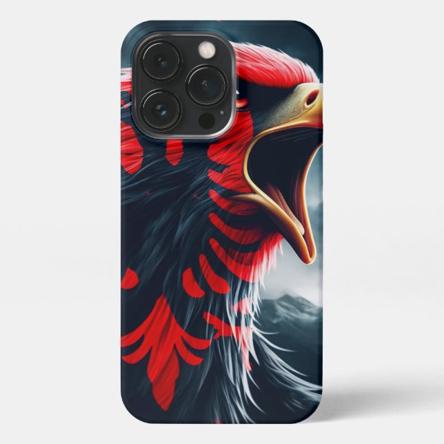 Fierce Albanian Eagle iPhone 13 Pro Fall Hülle (Rückseite)