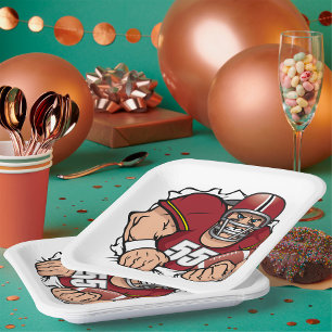 Fierce American Football Player durchbrechen Pappteller