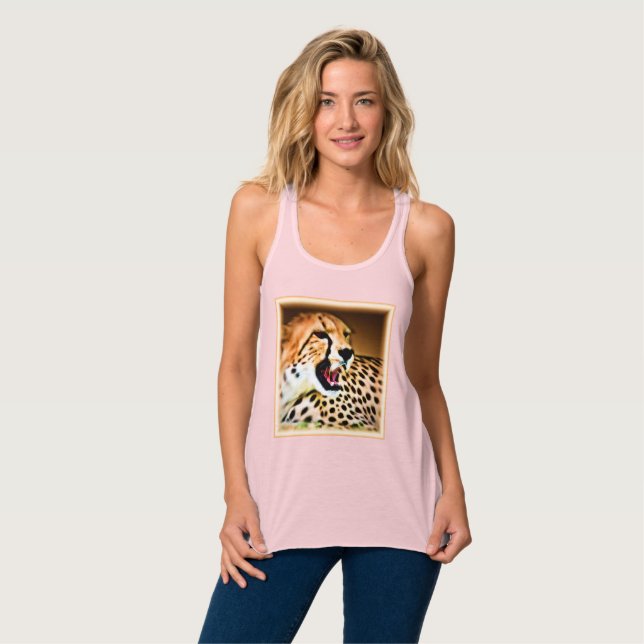 "Fierce and Fiery Cheetah Design". Jetzt kaufen Tank Top (Vorderseite Vollansicht)
