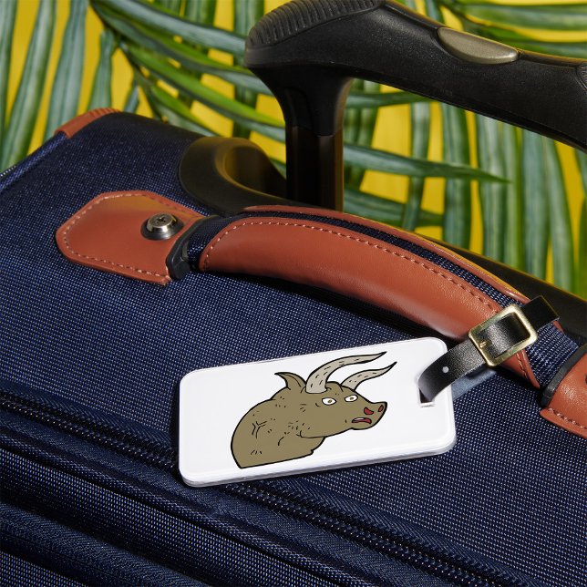 Fierce Angry Bull Head Rustic Wild Animal Gepäckanhänger (Von Creator hochgeladen)