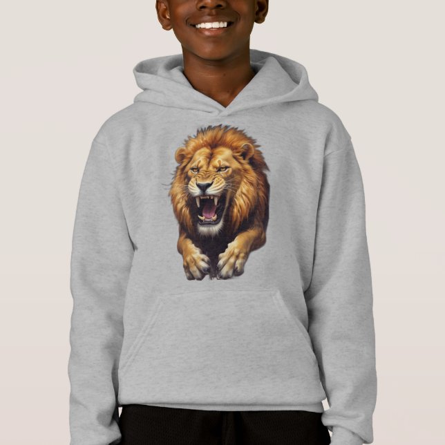 Fierce Angry Lion Illustration Hoodie (Vorderseite)