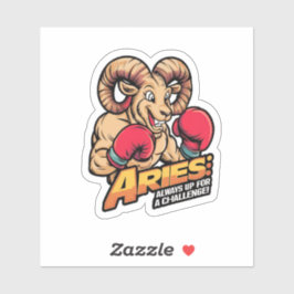 Fierce Aries Ram Boxer "Immer für eine Herausforde Aufkleber