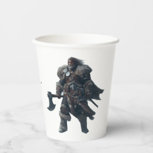 Fierce Barbarian Warrior mit antikem Ax Pappbecher