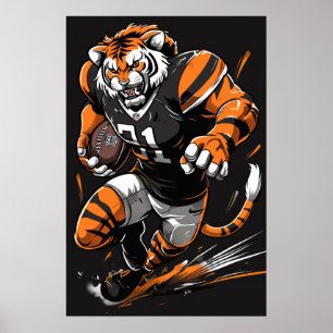 Fierce Bengalisch Tiger Mascot Poster