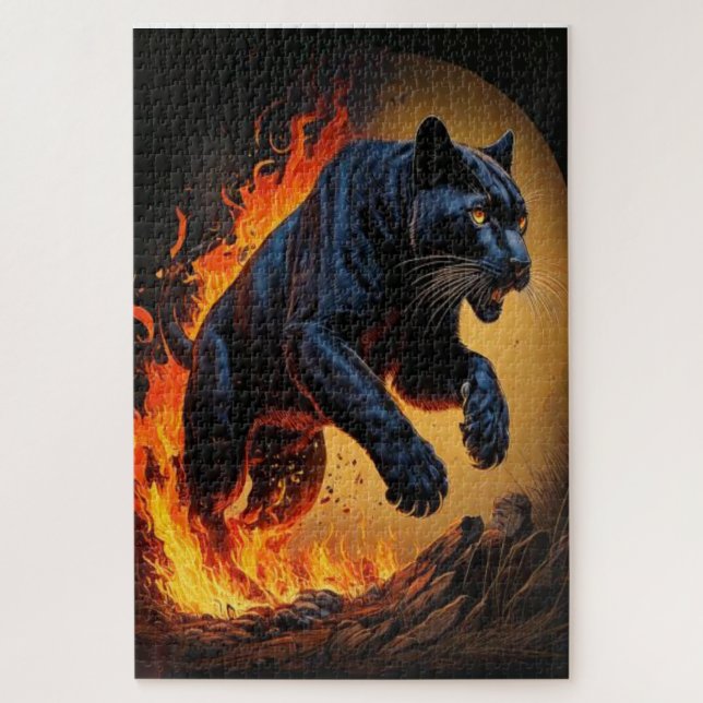Fierce Black Panther Puzzle (Vertikal)