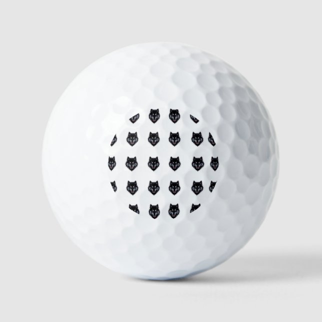  Fierce Black Wolf with Red Eyes Sticker – Dark Go Golfball (Vorderseite)