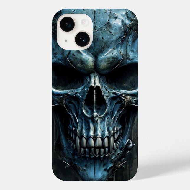 Fierce Blue Skull iPhone 14 Fall Case-Mate iPhone Hülle (Rückseite)