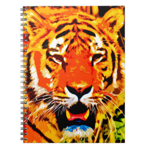 Fierce Bright Orange Siberian Tiger Notizblock