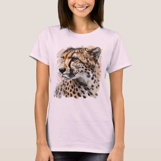 Fierce Cheetah Print Women's Graphic T-Shirt (Vorderseite)