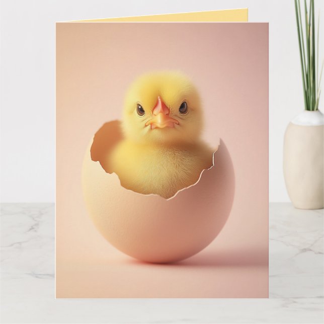 Fierce Chick in Eggshell Karte (Vorderseite)