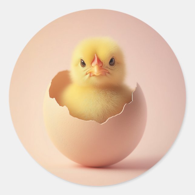 Fierce Chick in Eggshell Runder Aufkleber (Vorderseite)