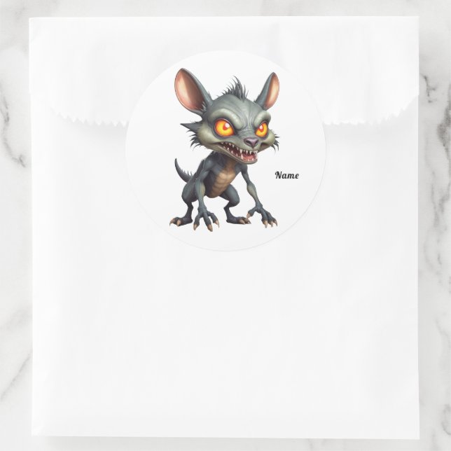 Fierce Chupacabra Kunstvoll wandern Runder Aufkleber (Tasche)