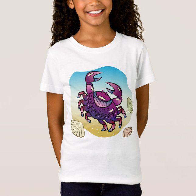 Fierce Crab mit Claws Graphic Design T-Shirt (Vorderseite)