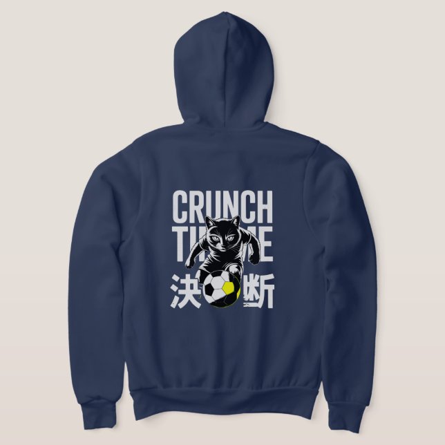Fierce Crunch Time Cat Soccer Fans Hoodie (AblageHinten)