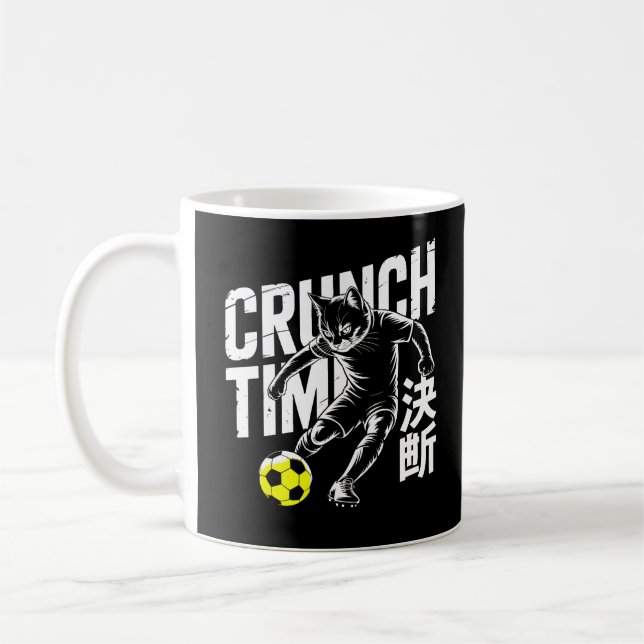Fierce Crunch Time Katze Fußball Tassen (Links)