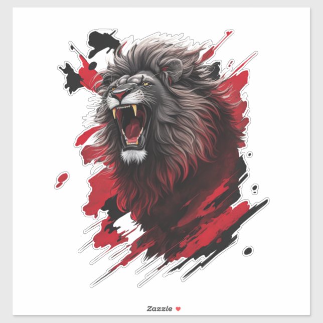 Fierce, der schwarze Löwe Aufkleber (Blatt)