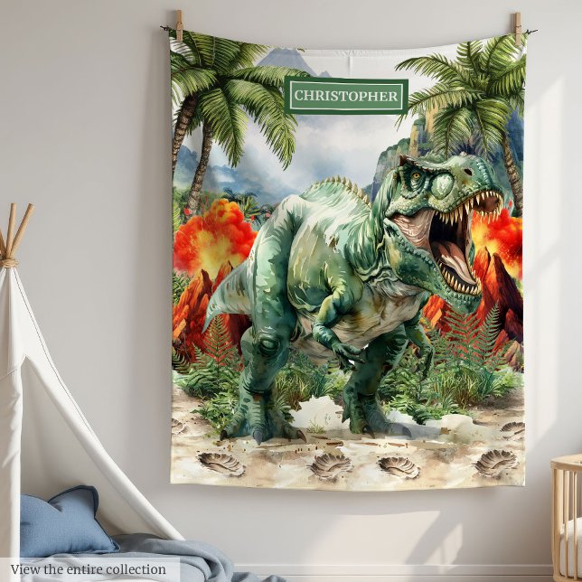 Fierce Dinosaur Blanket Individuelle Name Personal Fleecedecke (Fierce Dinosaur Blanket Custom Name Personalized)