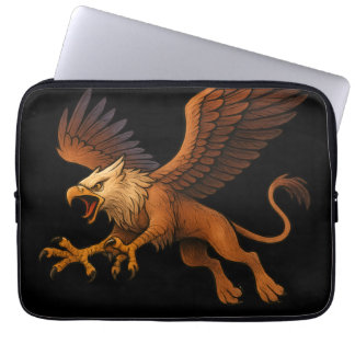 Fierce Diving Golden Griffin Mythology Fantasy Art Laptopschutzhülle