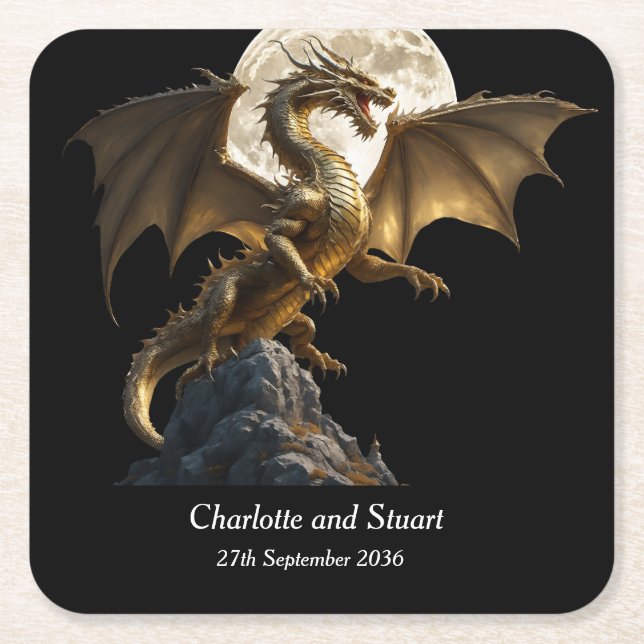 Fierce Dragon Rearing Rechteckiger Pappuntersetzer (Vorderseite)