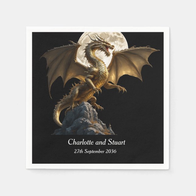 Fierce Dragon Rearing Serviette (Vorderseite)