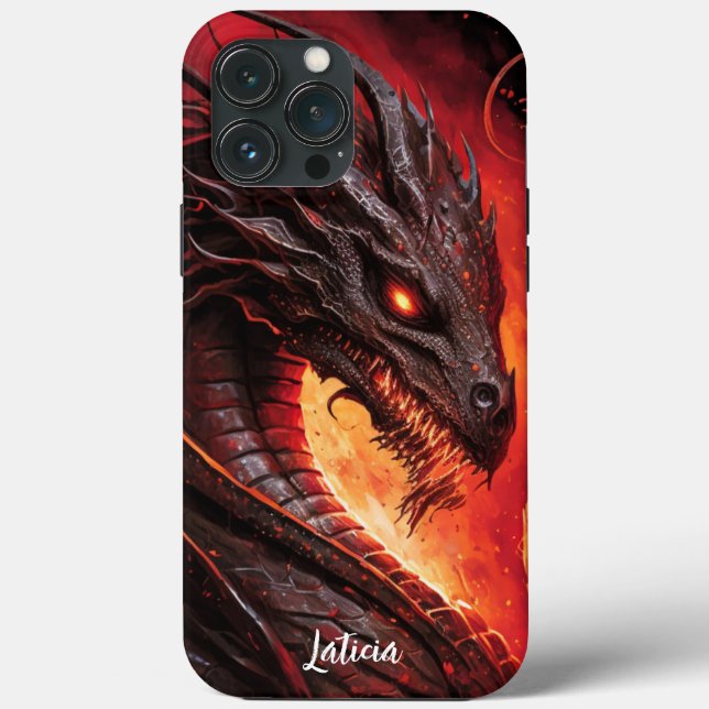 Fierce Dragon und Feuer Case-Mate iPhone Hülle (Rückseite)