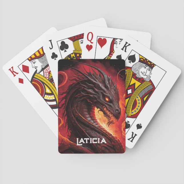 Fierce Dragon und Feuer Spielkarten (Rückseite)