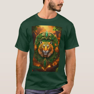 Fierce Elegance Tiger Face Print T - Shirt