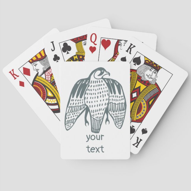 Fierce Falcon Illustriert Peregrine Spielkarten (Rückseite)