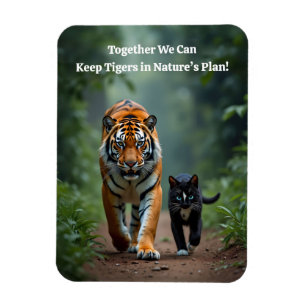 Fierce Feline Friends on the Prowl Magnet