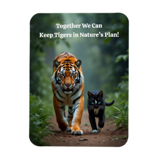 Fierce Feline Friends on the Prowl Magnet