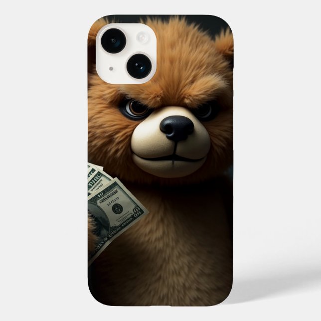 Fierce & Fluffy: Money Moves Bear Phone Case (Rückseite)
