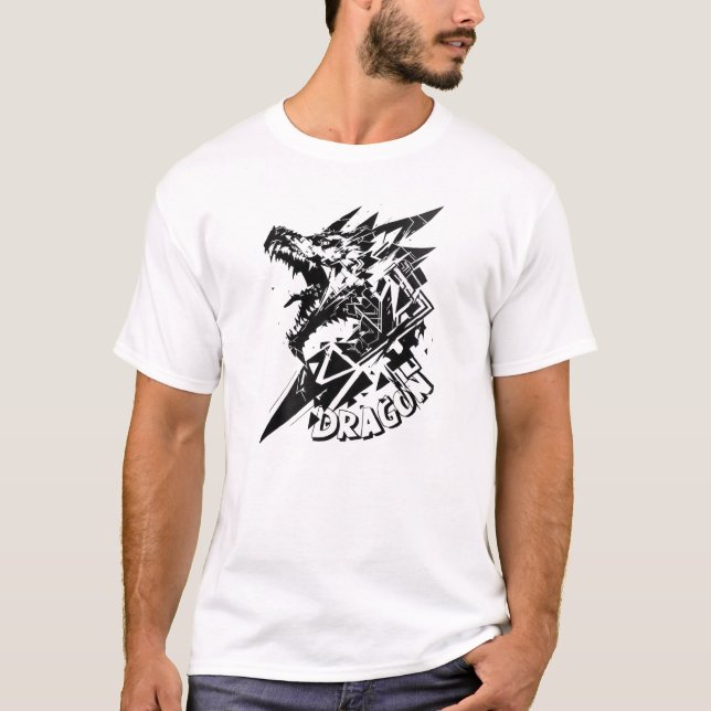 Fierce Geometric Dragon T-Shirt (Vorderseite)