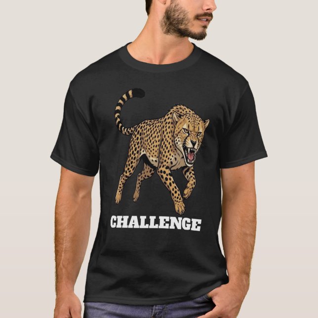 Fierce Gepard Challenge Sport-Maskottchen T-Shirt (Vorderseite)