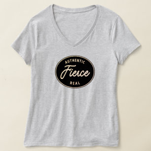Fierce Gift, Women's V-Neck T - Shirt, grau T-Shirt
