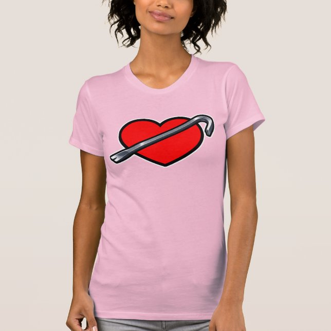 Fierce Heartbreaker Anime Hearts Crowbar Design T-Shirt (Vorderseite)